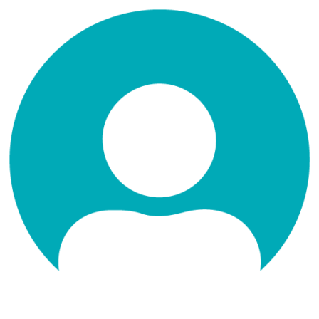 Testimonial icon of person in a teal circle