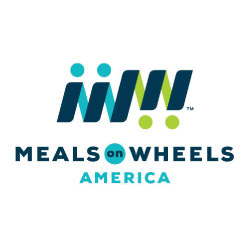 Meals on Wheels America logo in navy, teal, and green