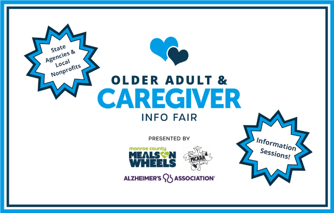 Older Adult & Caregiver Info Fair logo with two hearts